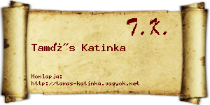 Tamás Katinka névjegykártya