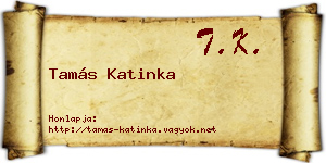 Tamás Katinka névjegykártya